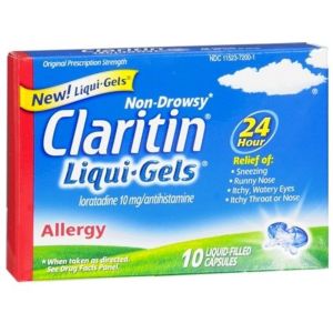 CLARITIN 24 Hour Allergy Liqui-Gels 10 ea (Pack of 2)