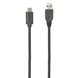 Magnavox MCH4006DC-GY 10ft USB-C to USB Charging Cable in Grey | Cable for Charging Devices | USB-C to USB 3.0 Male Cable | Wrapped 10ft Charging Cord |