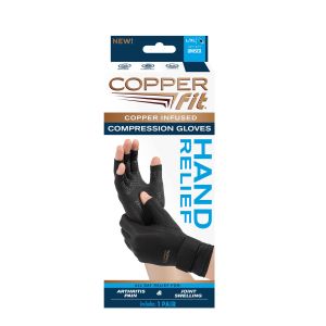 Copper Fit® Unisex Hand Relief Compression Gloves, L/XL, 1 Pair"