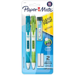 Paper Mate Clear Point Mechanical Pencils, 0.7mm, #2, Fashion Barrels, 2 Count"