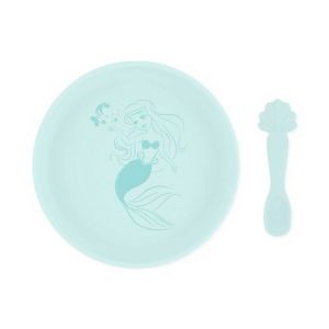 Disney Bumkins 2pc Disney Ariel Feeding Set - Aqua Green