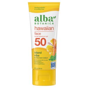 Alba Botanica Hawaiian Face Sunscreen Lotion SPF 50, Island Vibe, 3 fl oz"