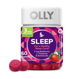 OLLY Sleep Aid Gummy, 3 mg Melatonin, Strawberry Flavor, 60ct"