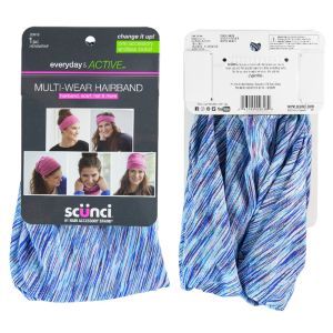 Scunci Everyday & Active Wide Multi-Wear Headwrap Fabric Headband, Colors Vary"