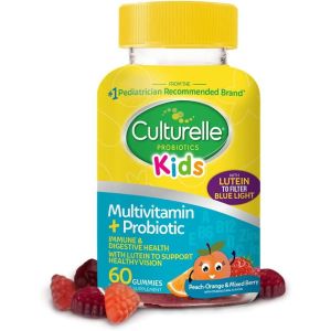 Culturelle Kids Multivitamin + Probiotic Gummies, Peach-Orange and Mixed Berry Flavors, 60 Count"