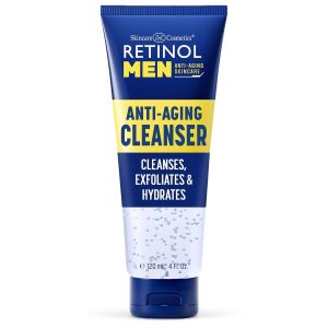 Retinol Men's Gel Cleanser - Gently exfoliates skin for improved texture and radiance and Removes impurities trapped in your pores