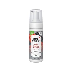 Yes To Tomatoes Daily Foaming Cleanser with Charcoal to Detoxify for Blemish Prone Skin, 4.5 oz"