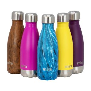 MIRA 12 oz Double Wall Vacuum Insulated Stainless Steel Water Bottle with Screw Cap, Dynamic Blue"