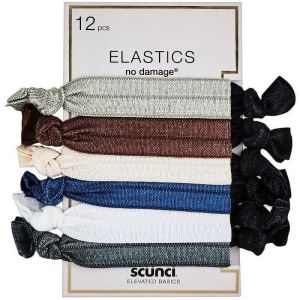 Scunci Neutral Knotted Ponytailer, 12 Pack"