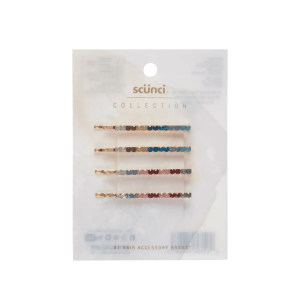 scunci Collection Multi Stones Bobby - 4pk