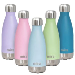 MIRA 12 oz Double Wall Vacuum Insulated Stainless Steel Water Bottle with Screw Cap, Pearl Blue"