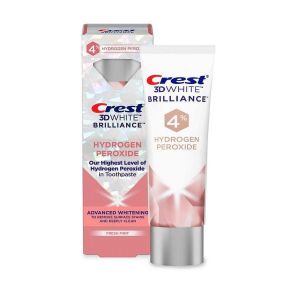 CREST 3D White Brilliance 4% Hydrogen Peroxide Teeth Whitening Toothpaste with Fluoride