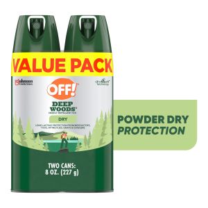 OFF! Deep Woods Long Lasting 25% Deet Insect Repellent VIII Aerosol Value Pack, 4 oz, 2 Count"