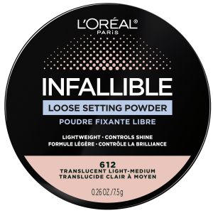 L'Oreal Paris Infallible Tinted Loose Setting Powder, Translucent Medium Deep, 0.26 oz"