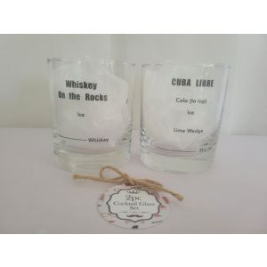 Sedona Barware Set of 2 Whisky Brandy Rum Glasses Brand New Father's Day