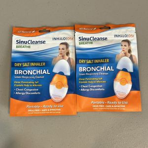 2 SinuCleanse Inhalo Bronchial Dry Salt Inhalers 100% All-Natural Salt Crystals