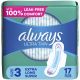 Always Ultra Thin Daytime Pads with Wings, Size 3, Extra Long Super, Unscented, 17 Ct