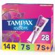 Tampax Radiant Tampons Trio Pack with Regular/Super/Super Plus Absorbency, 28 Count, Unscented