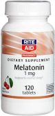 Rite Aid Sleeping Aid Dietary Supplement Melatonin Tablets, Cherry Flavor, 1 Mg, 120 Count