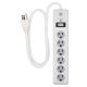 GE 6-Outlet Power Strip Surge Protector, 3 ft Cord, 800J, White, 14010