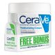 CeraVe Moisturizing Cream Jar & Bonus Hydrating Cleanser Sample Bundle, Face & Body, 16 oz