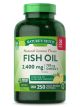 Fish Oil Omega 3 | 2400 mg | 250 Liquid Softgels  | Burpless Lemon Flavor Pills | Non-GMO, Gluten Free Supplement | By Nature's Truth