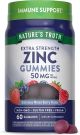 Zinc Gummies | 50mg | 60 count | Vegan, Non-GMO & Gluten Free Supplement | Mixed Berry Flavor | by Natures Truth