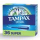 Pearl Tampons, with LeakGuard Braid, Super Absorbency, Unscented, 36 Count