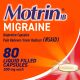 Motrin IB Migraine Relief Liquid Gel Caps, Ibuprofen 200 mg, 80 Ct