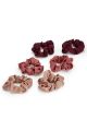 Kitsch Satin Hair Scrunchies for Women - Softer Than Silk Scrunchies for Hair, 6 pcs (Mulberry)