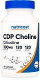 CDP Choline, Citicoline, 300 mg, 120 Capsules, Nutricost