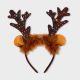 Light up Antlers and Bells Faux Fur Wrapped Headband - Brown - 829646372-1.jpg