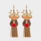 Christmas Novelty Reindeer Drop Earrings - Brown - 829678587-1.jpg