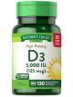 Nature's Truth Vitamin D3 5000 IU Softgels  130 Count | High Potency Vitamin D | Non-GMO, Gluten Free