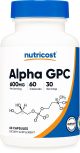 Nutricost Alpha GPC 600mg, 60 Vegetarian Capsules - Non-GMO Supplement, 300mg Per Capsule