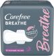 Carefree Breathe Ultra Thin Overnight Pads with Wings, Unscented, 12 Count