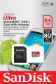 Sandisk Ultra Plus 64 GB 130 Mbps Speed Microsdxc Uhs-i Card With Adapter, Grey/Red