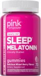 Melatonin Gummies | 10mg | Max Potency | Vegan, Non-GMO & Gluten Free | 70 Count | Mixed Berry Flavor | by PINK