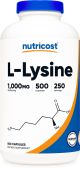 Nutricost L-Lysine 1000mg, 500 Capsules - 500mg Per Capsule, Health Supplement