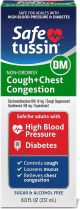 Safetussin DM Cough + Chest Congestion, Safe for Adults with High Blood Pressure & Diabetes, 8 oz