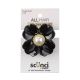 Scunci Flower Claw Clip with Pearl Embellishment, Black